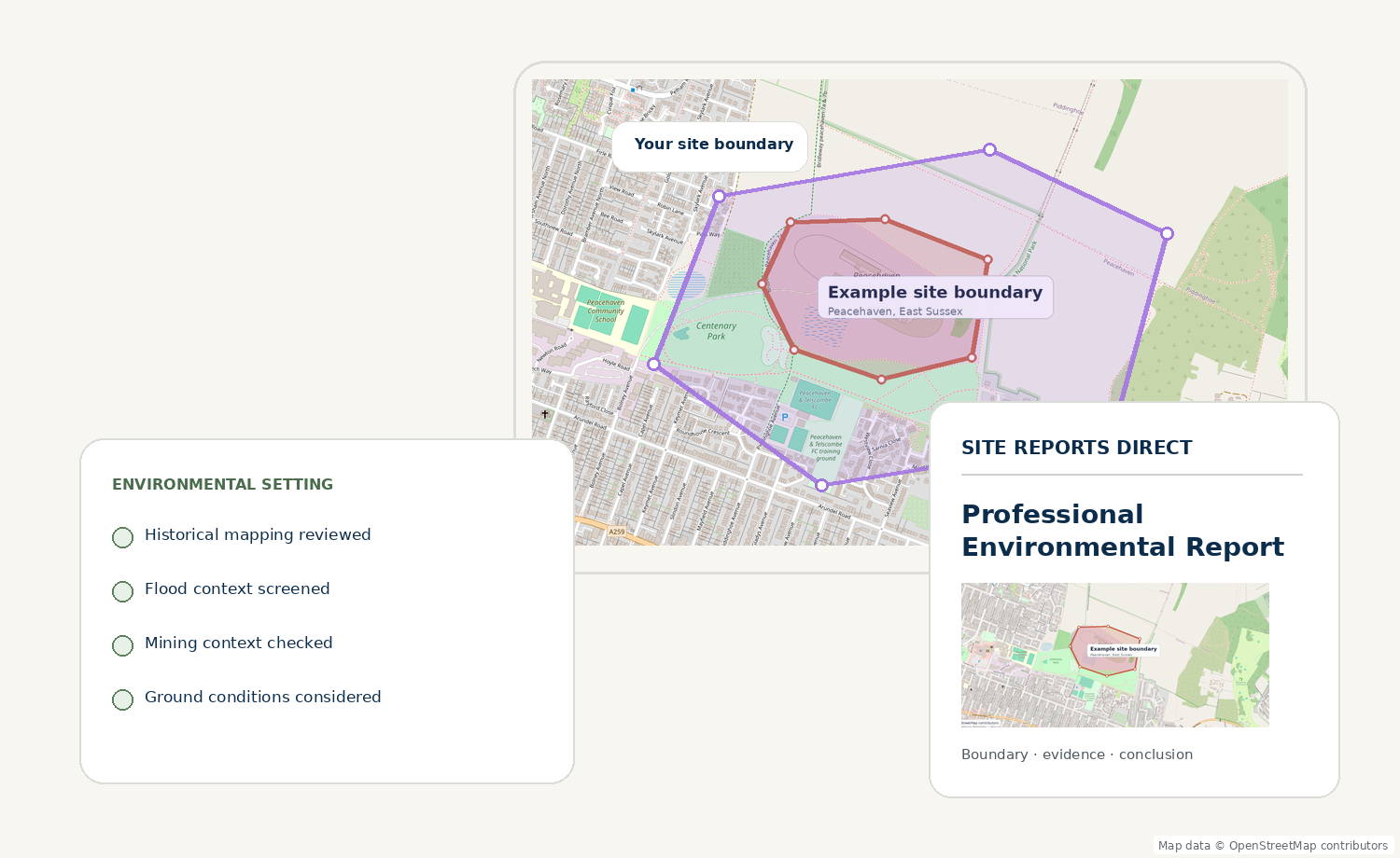 Illustration of mapping, evidence review and report issue